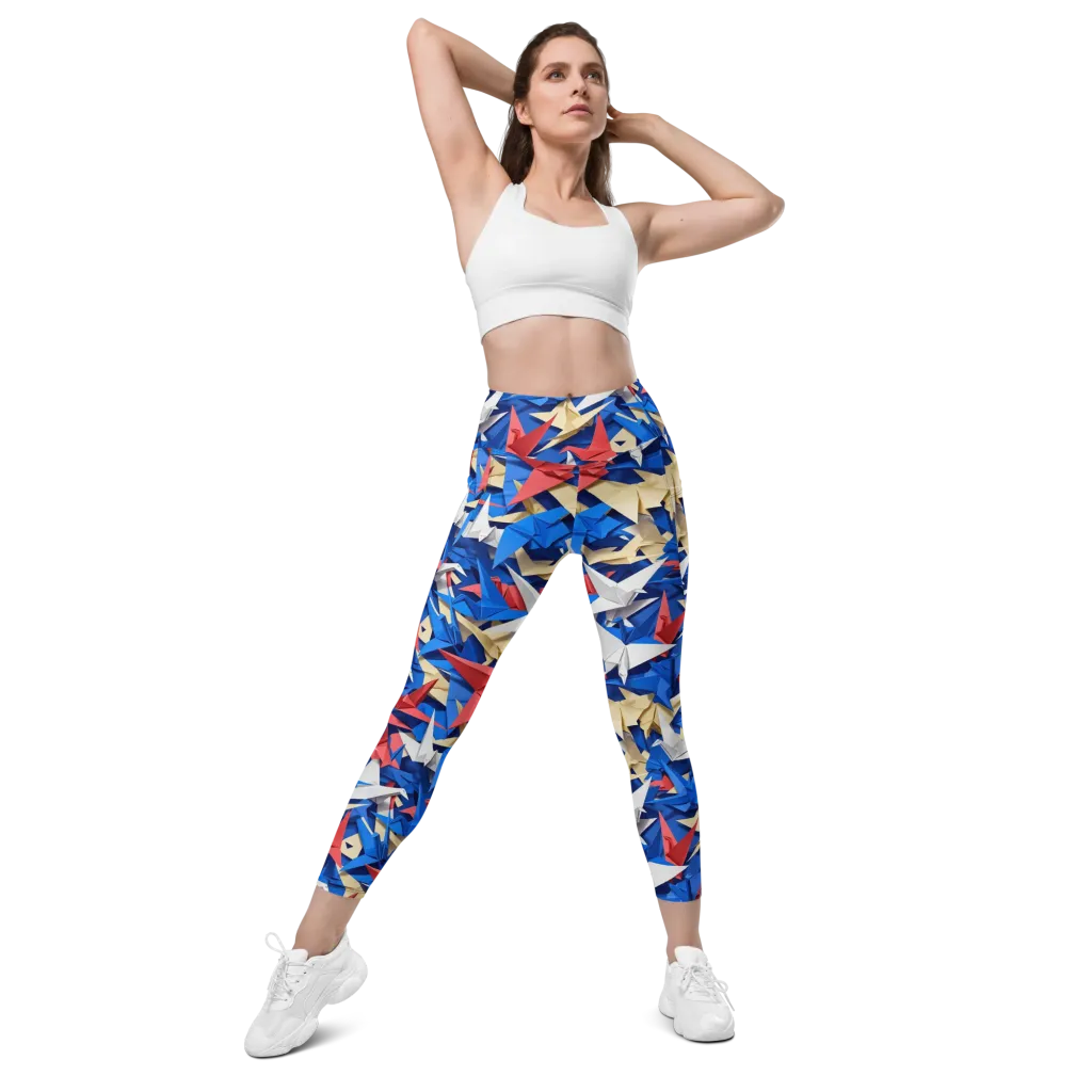 Crane Carnival on Leggings with Pockets — Front