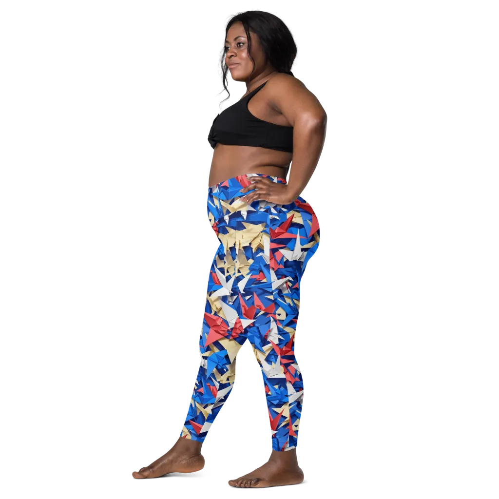 Crane Carnival on Leggings with Pockets — Left