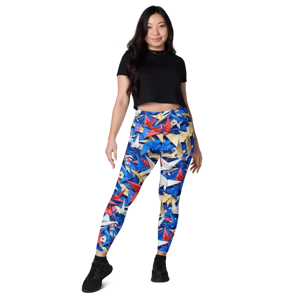 Crane Carnival on Leggings with Pockets — Front
