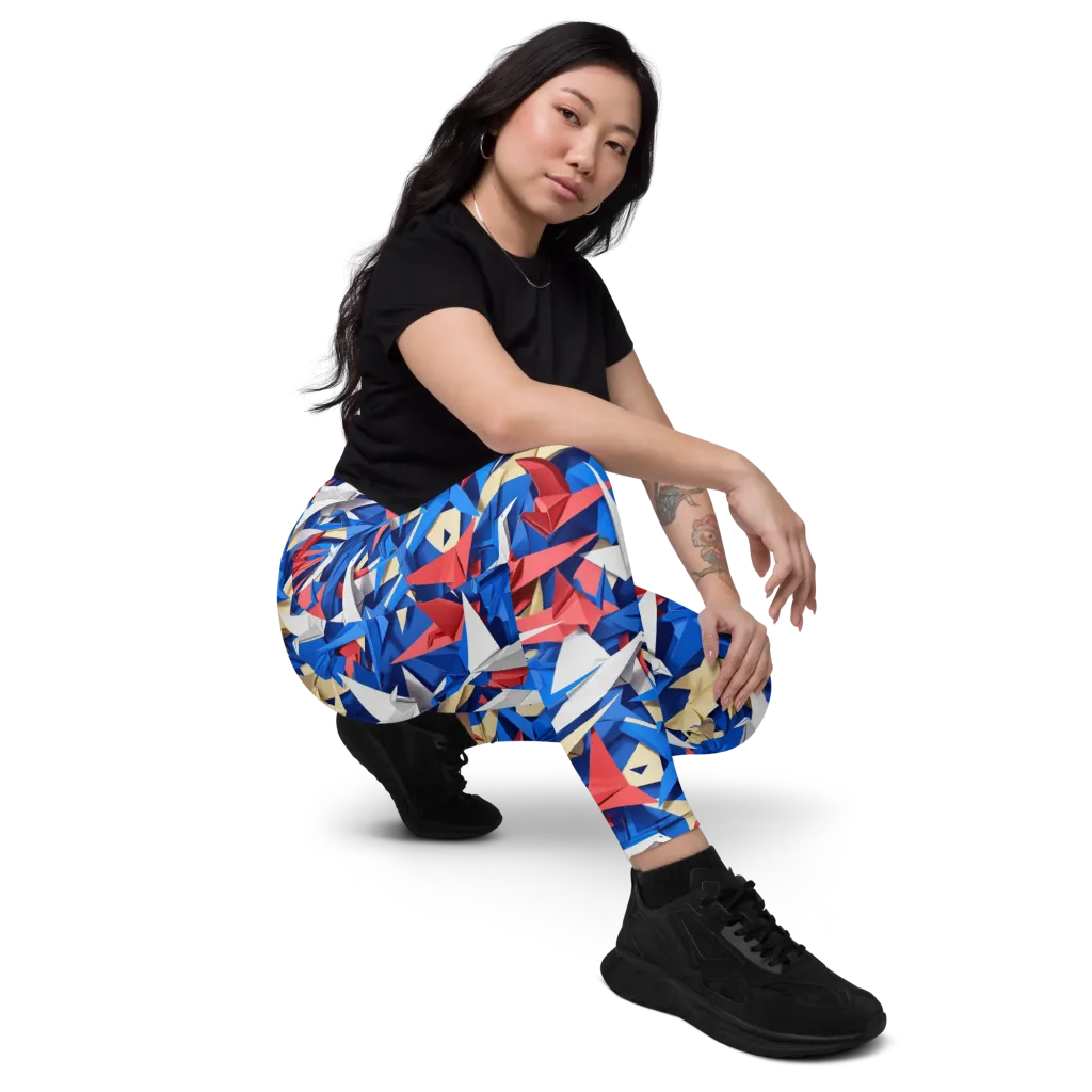 Crane Carnival on Leggings with Pockets — Right Front