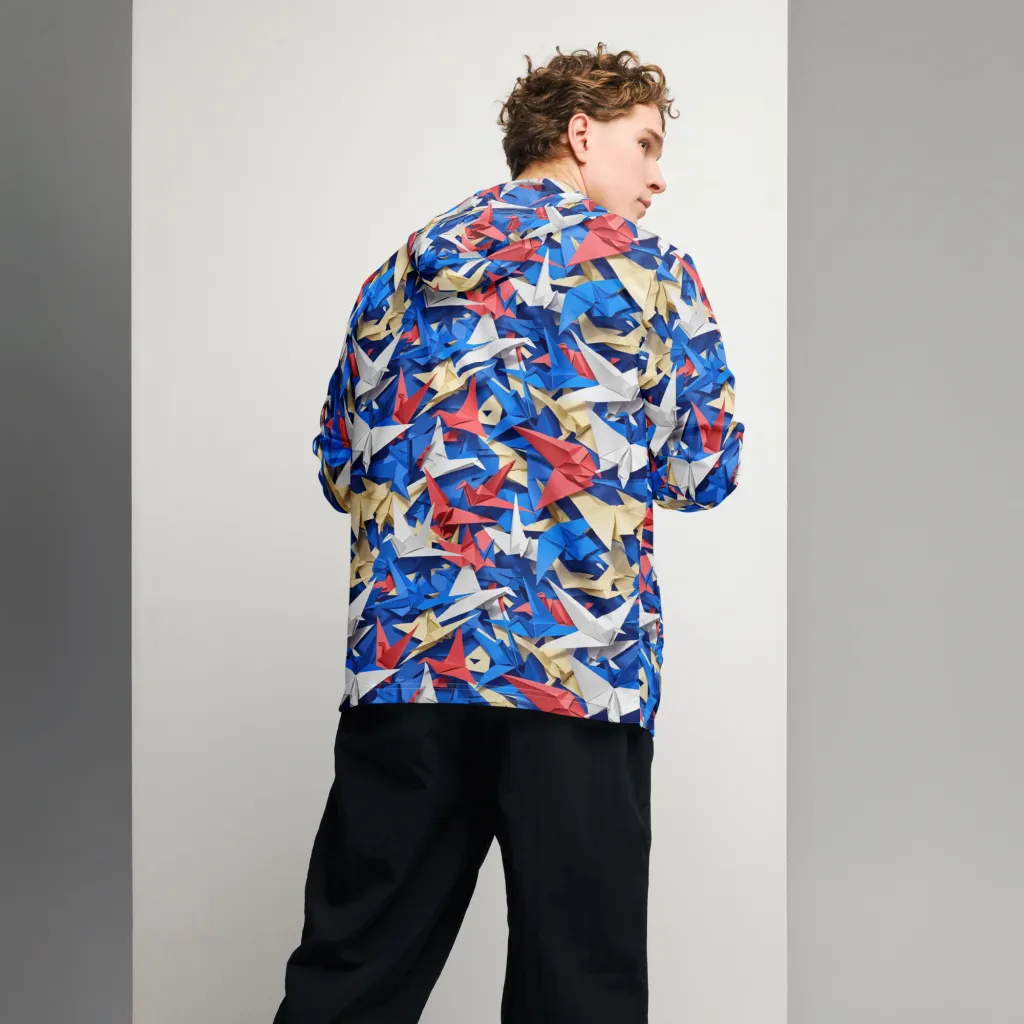 Crane Carnival on Men's Windbreaker — Back