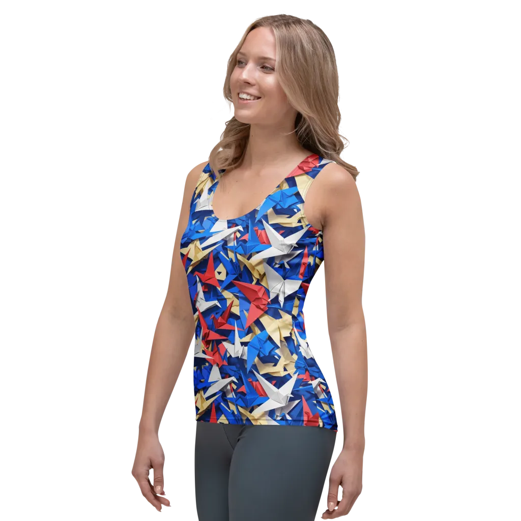 Crane Carnival on Women's Tank Top — Left Front