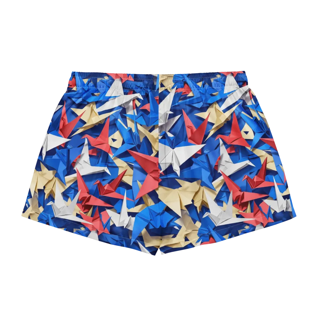 Crane Carnival on Women's Pajama Shorts — Back