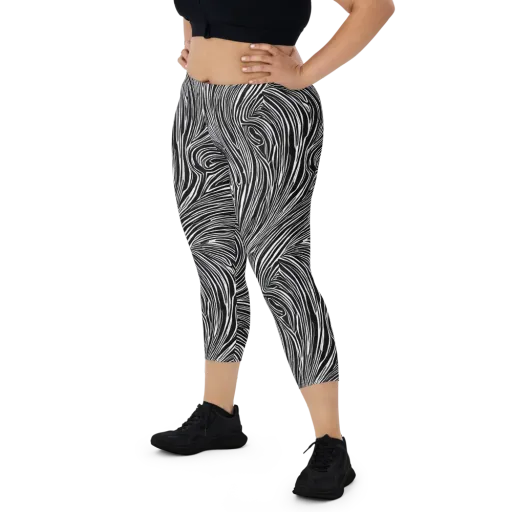 Zebra Vortex on a Capri Leggings