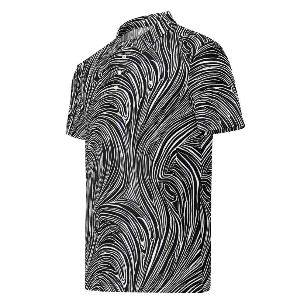 Zebra Vortex on Men's Slim Fit Polo Shirt — Left Front