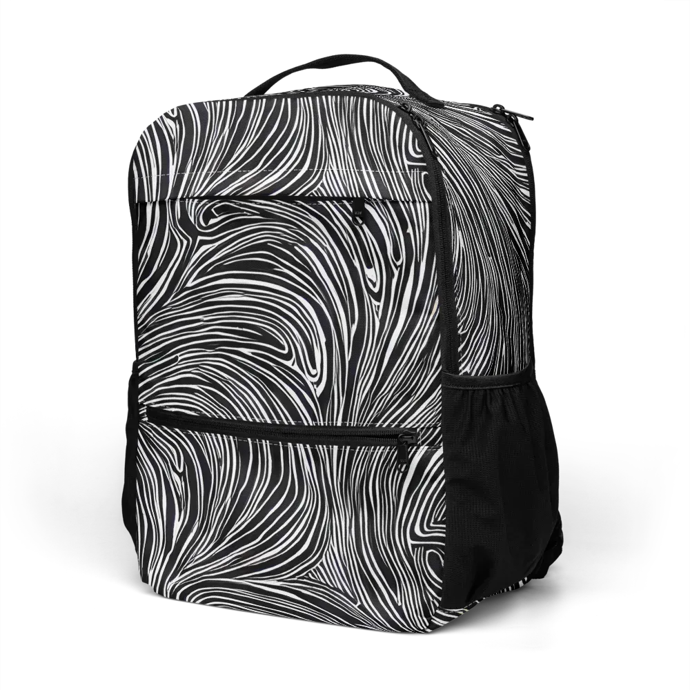 Zebra Vortex on Utility Backpack — Left Front