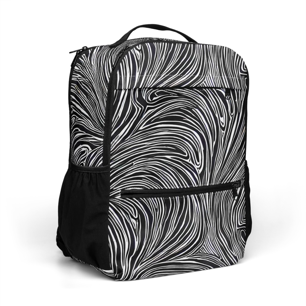 Zebra Vortex on Utility Backpack — Right Front