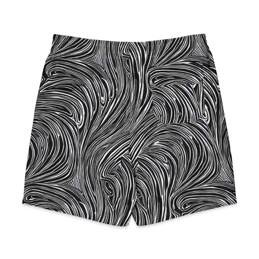 Zebra Vortex on Men's Board Shorts — Back