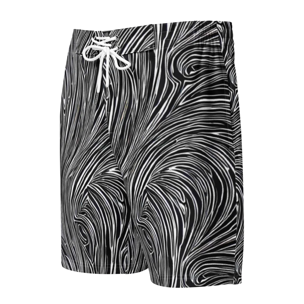 Zebra Vortex on Men's Board Shorts — Front