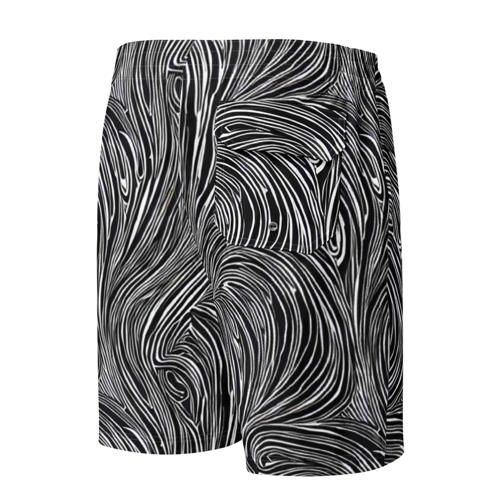 Zebra Vortex on Men's Board Shorts — Back