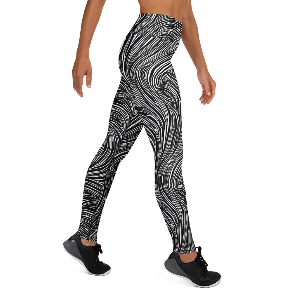 Zebra Vortex on Yoga Leggings — Right