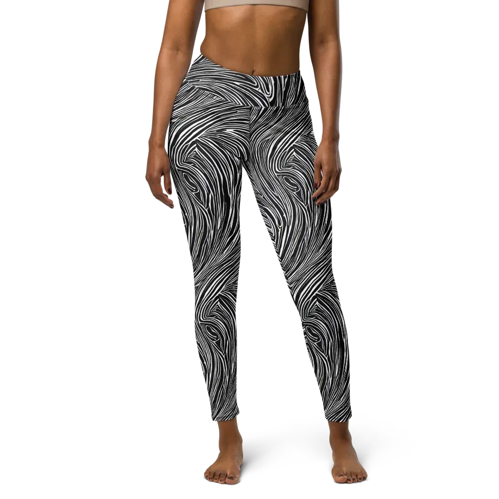 Zebra Vortex on Yoga Leggings — Front