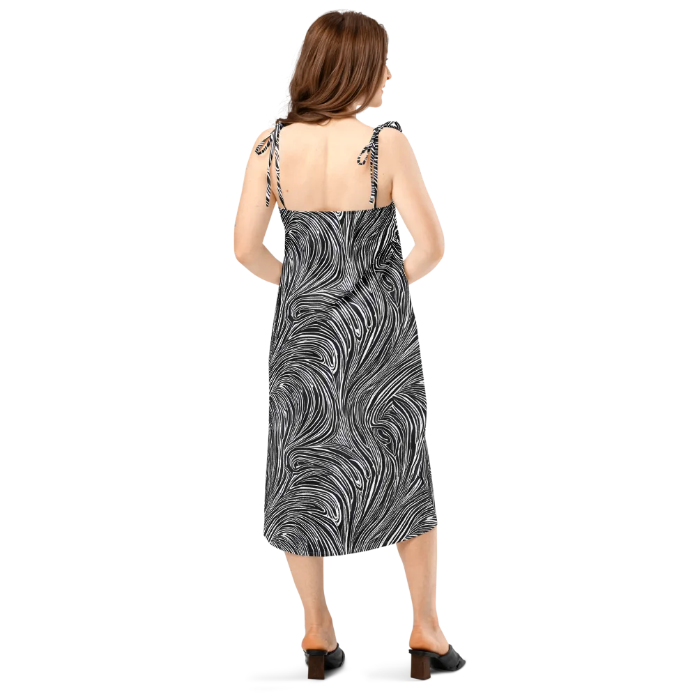 Zebra Vortex on Slip Dress — Back