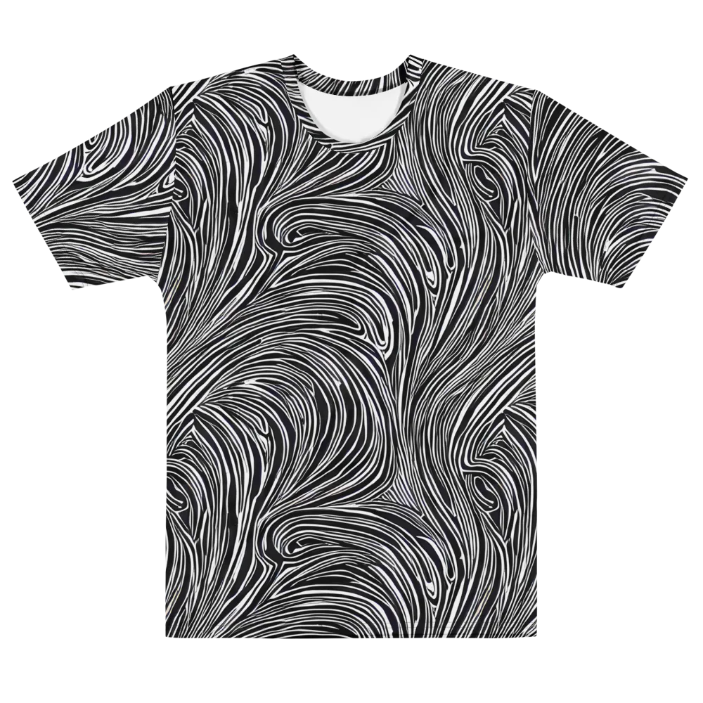 Zebra Vortex on Men's Cotton Crew Neck T-Shirt — Front