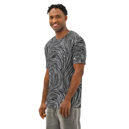 Zebra Vortex on a Men's Cotton Crew Neck T-Shirt