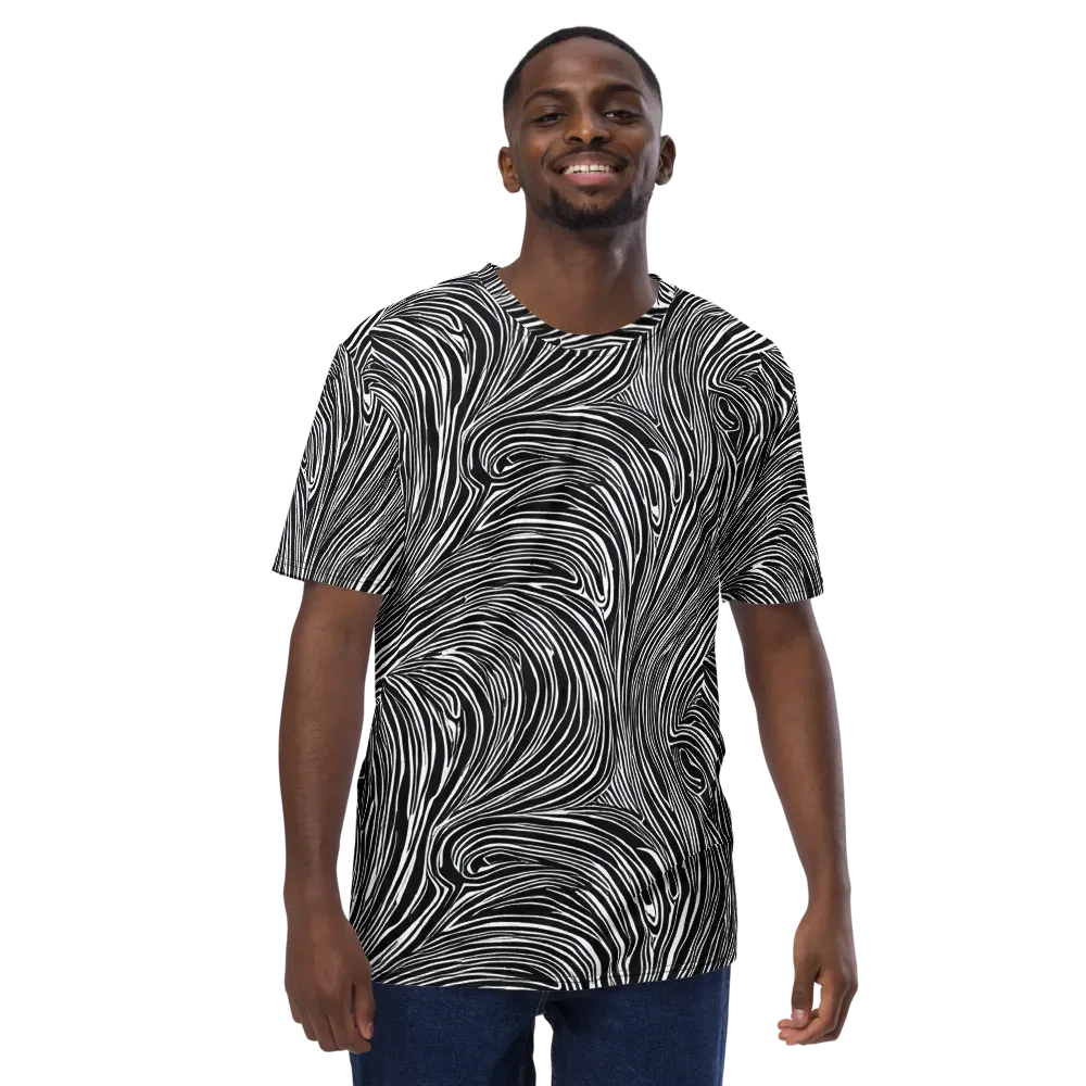 Zebra Vortex on Men's Crew Neck T-Shirt — Front