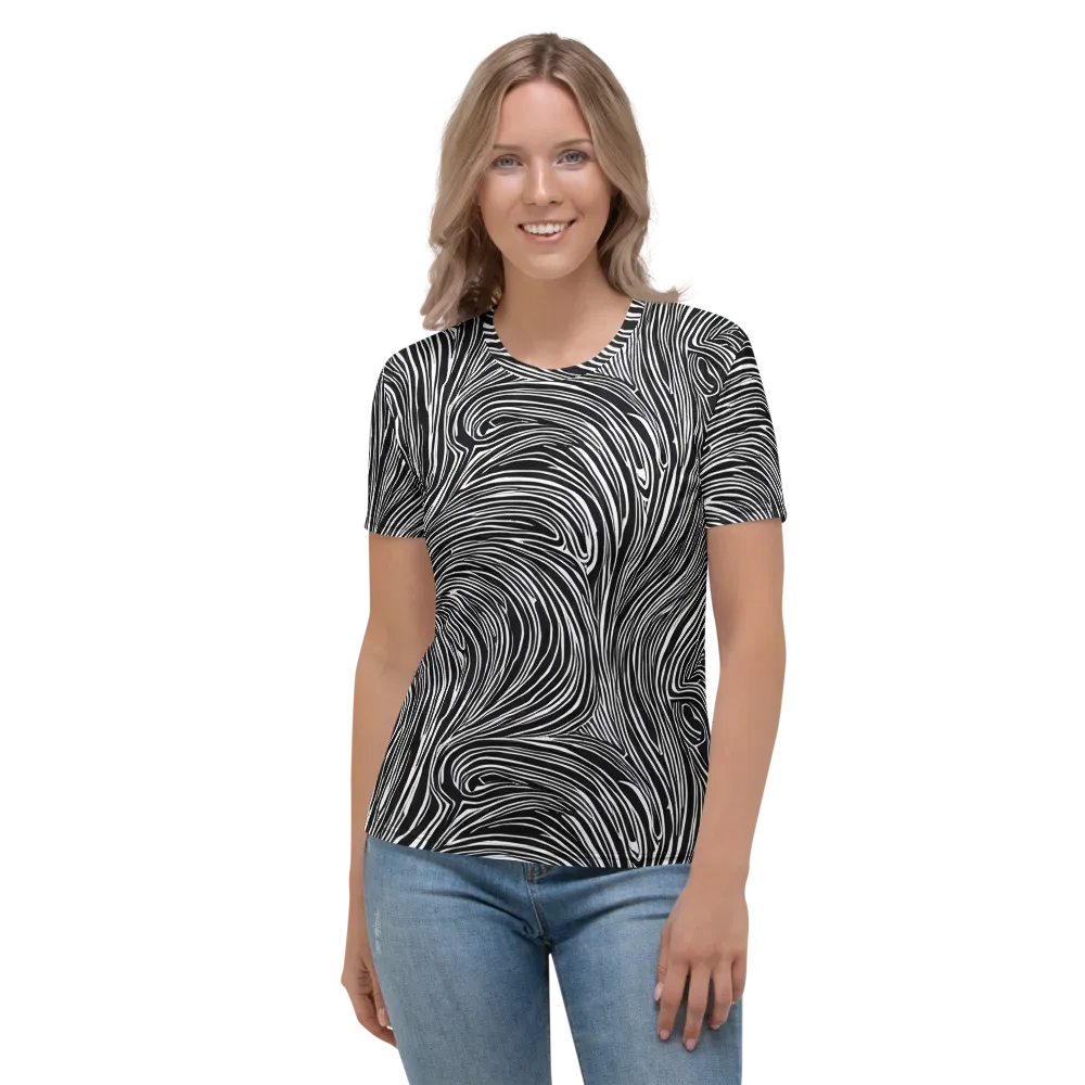 Zebra Vortex on Women's Crew Neck T-Shirt — Front