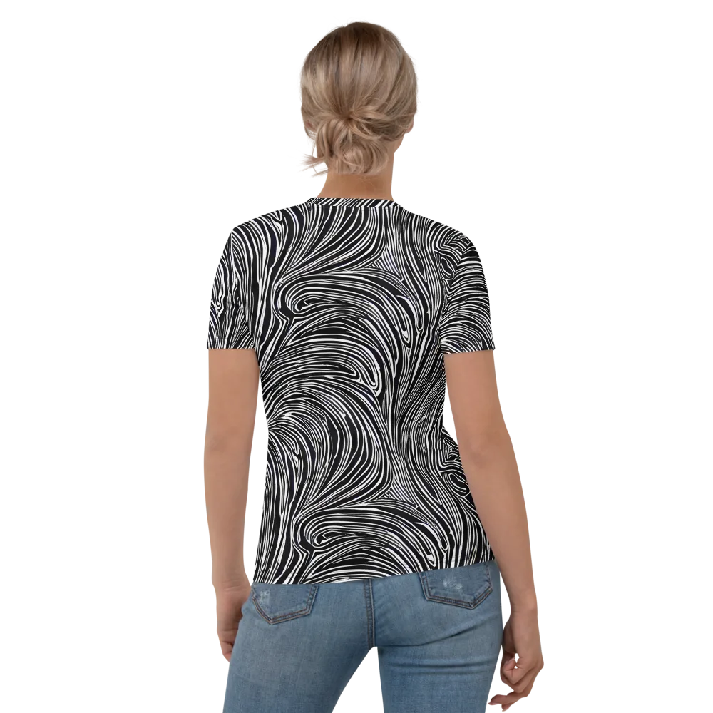 Zebra Vortex on Women's Crew Neck T-Shirt — Back