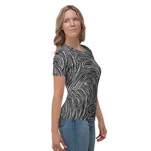 Zebra Vortex on a Women's Crew Neck T-Shirt