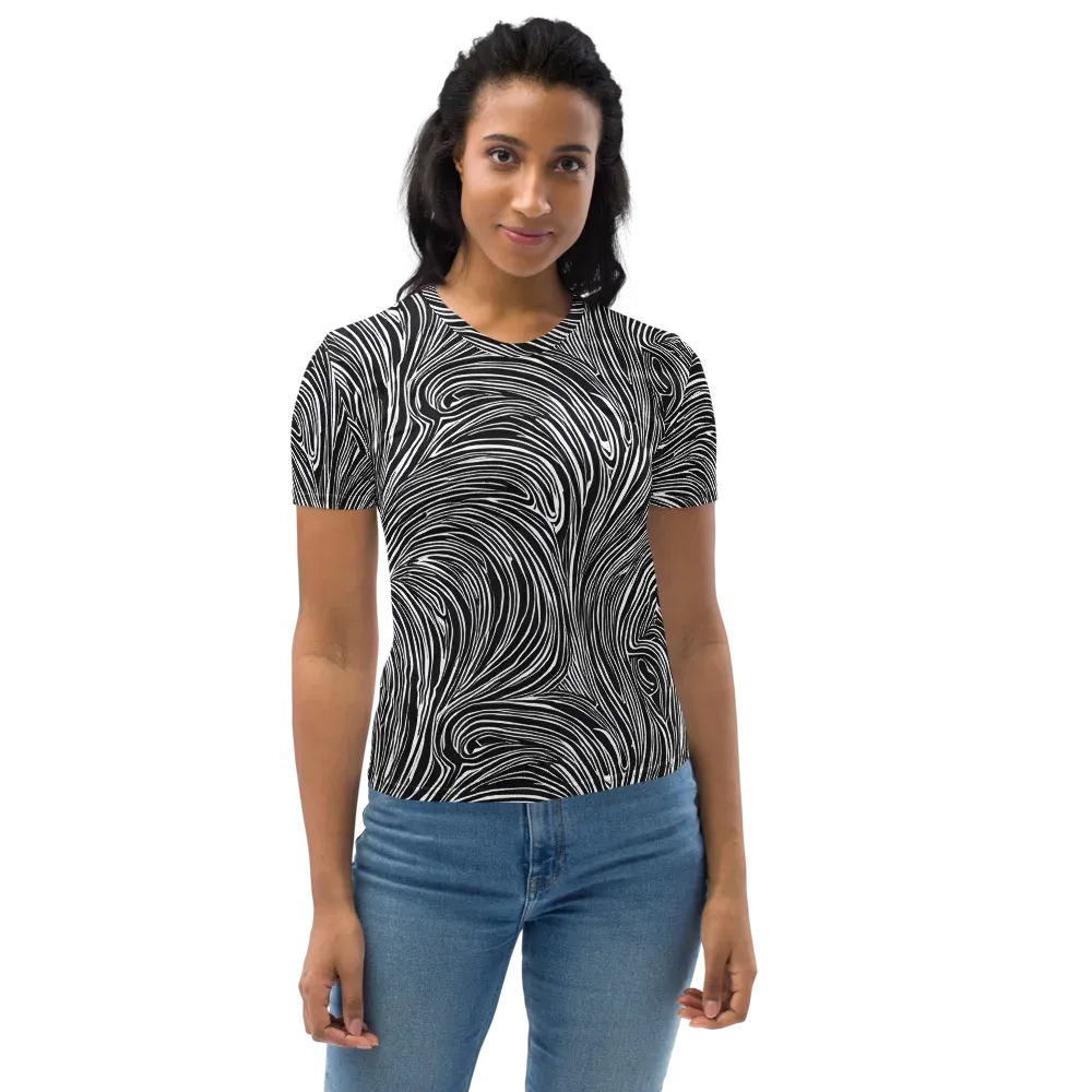 Zebra Vortex on Women's Crew Neck T-Shirt — Front