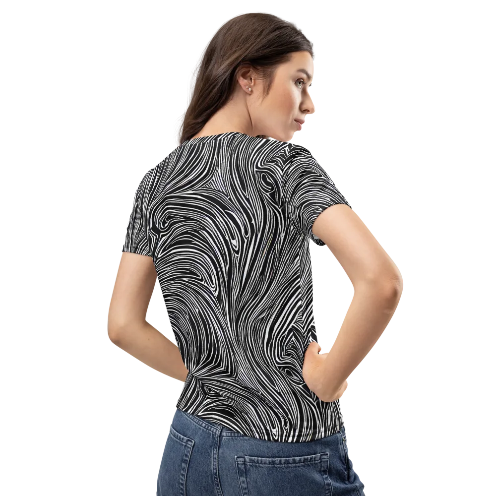 Zebra Vortex on Women's Crew Neck T-Shirt — Back