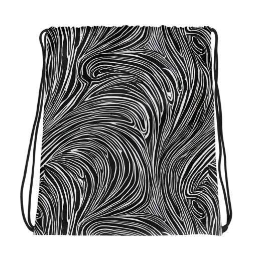 Zebra Vortex on a Drawstring Bag