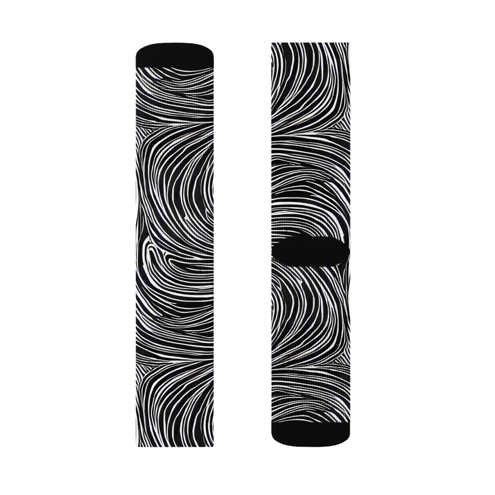 Zebra Vortex on Socks — Left Sock