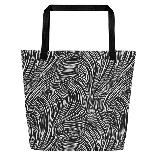 Zebra Vortex on a Large Tote Bag W/ Pocket