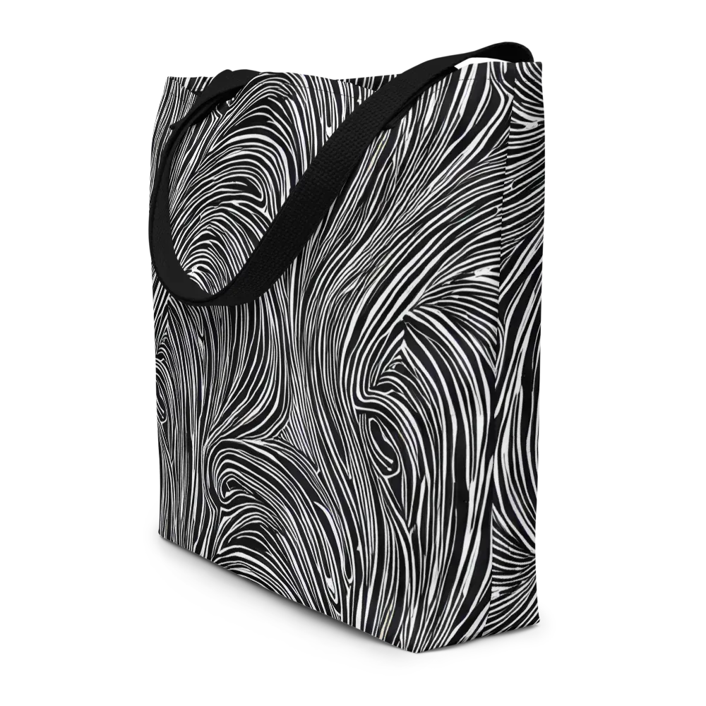 Zebra Vortex on Large Tote Bag W/ Pocket — Front