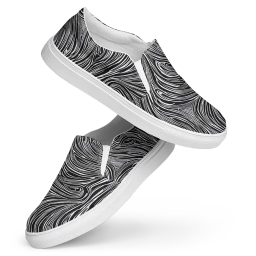 Zebra Vortex on a Women's Slip-On Canvas Shoes