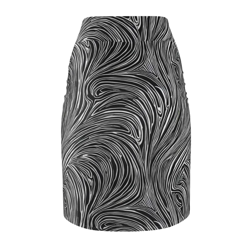 Zebra Vortex on Pencil Skirt — Back