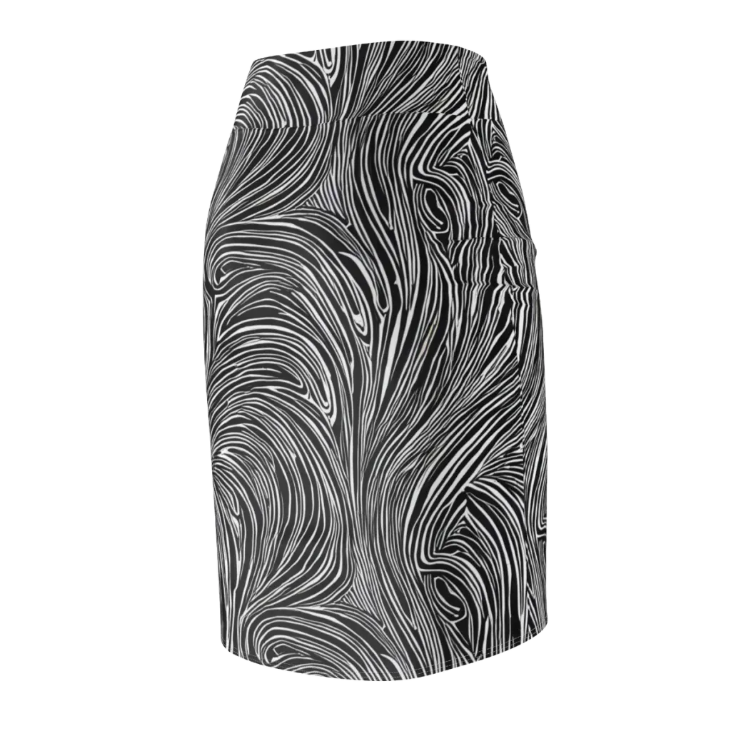 Zebra Vortex on Pencil Skirt — Back Side