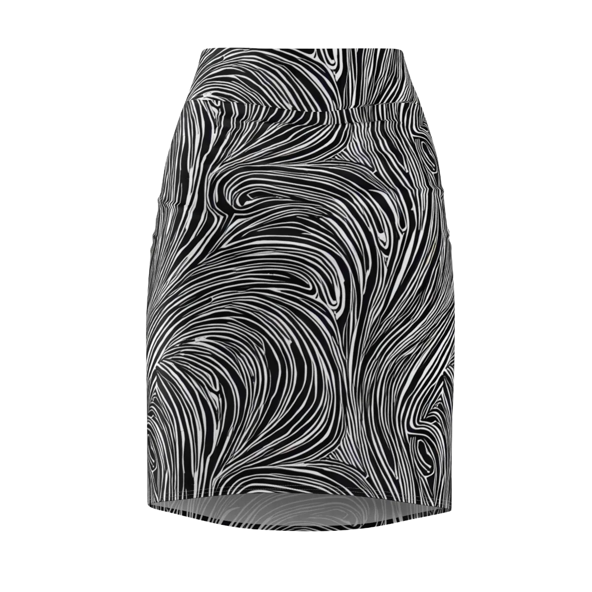 Zebra Vortex on Pencil Skirt — Front