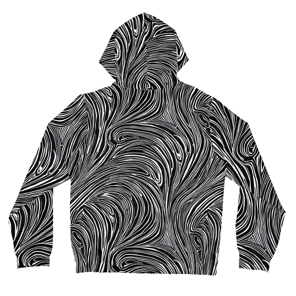 Zebra Vortex on Women's Full-Zip Hoodie — Back