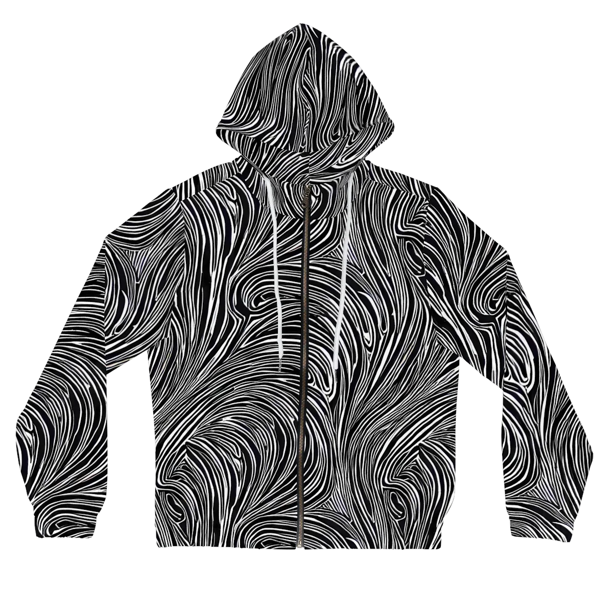Zebra Vortex on Women's Full-Zip Hoodie — Front