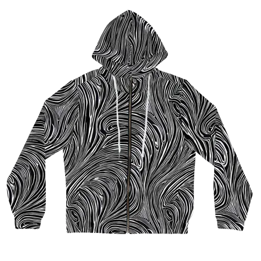 Zebra Vortex on a Women's Full-Zip Hoodie