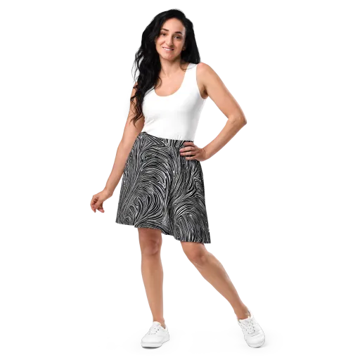 Zebra Vortex on a Skater Skirt