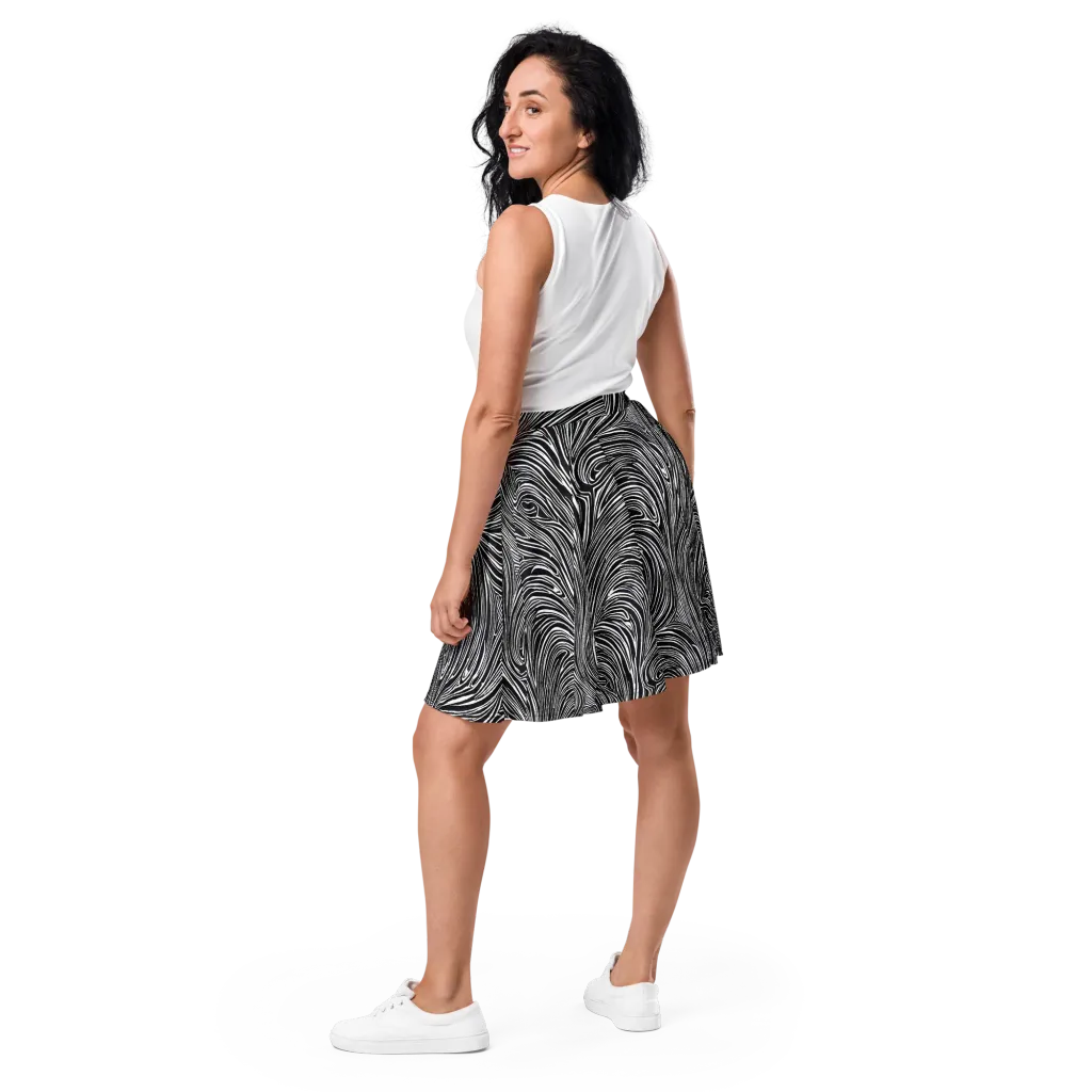 Zebra Vortex on Skater Skirt — Back