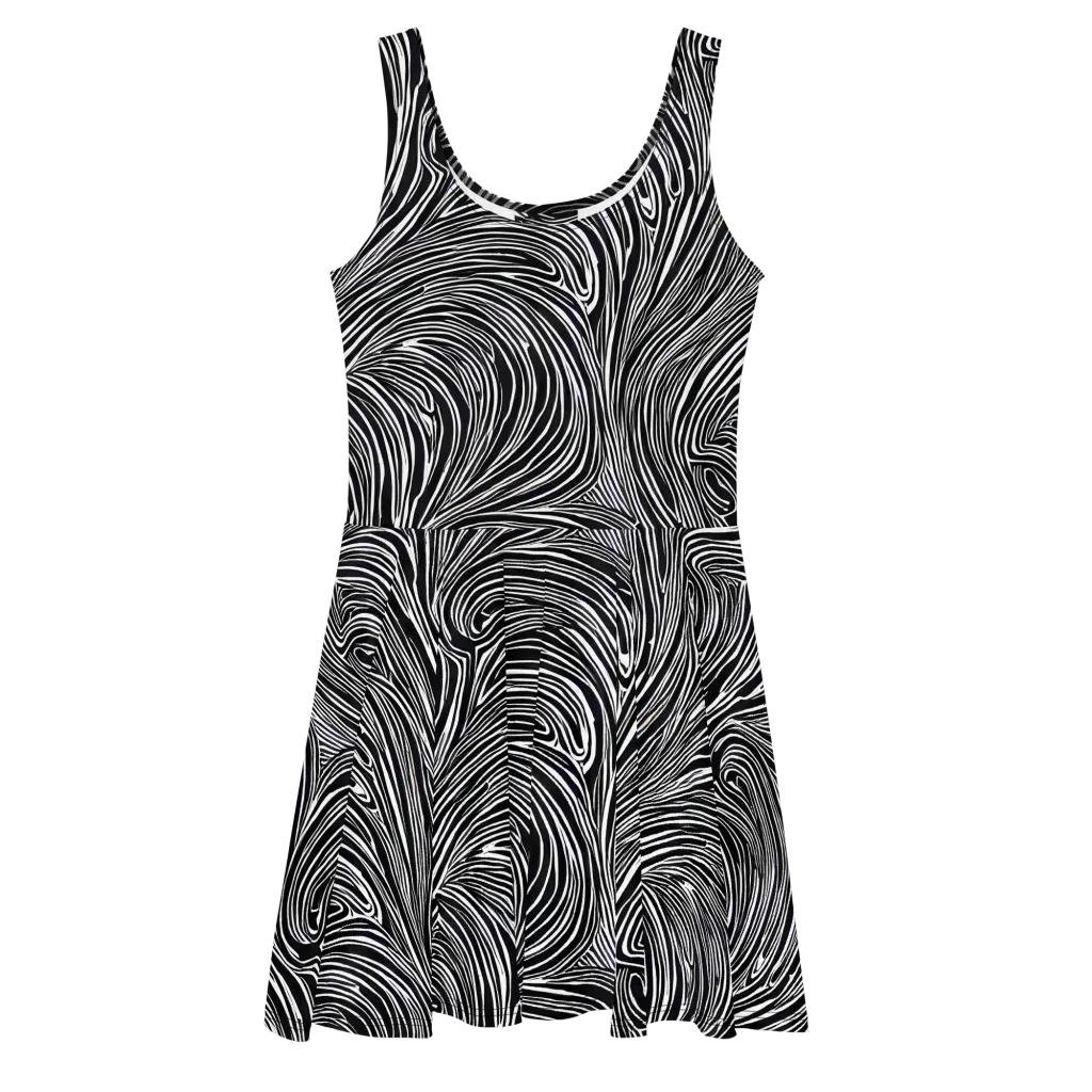 Zebra Vortex on Skater Dress — Front