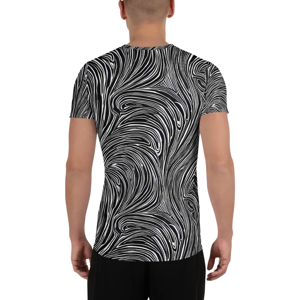 Zebra Vortex on Men's Athletic T-Shirt — Back