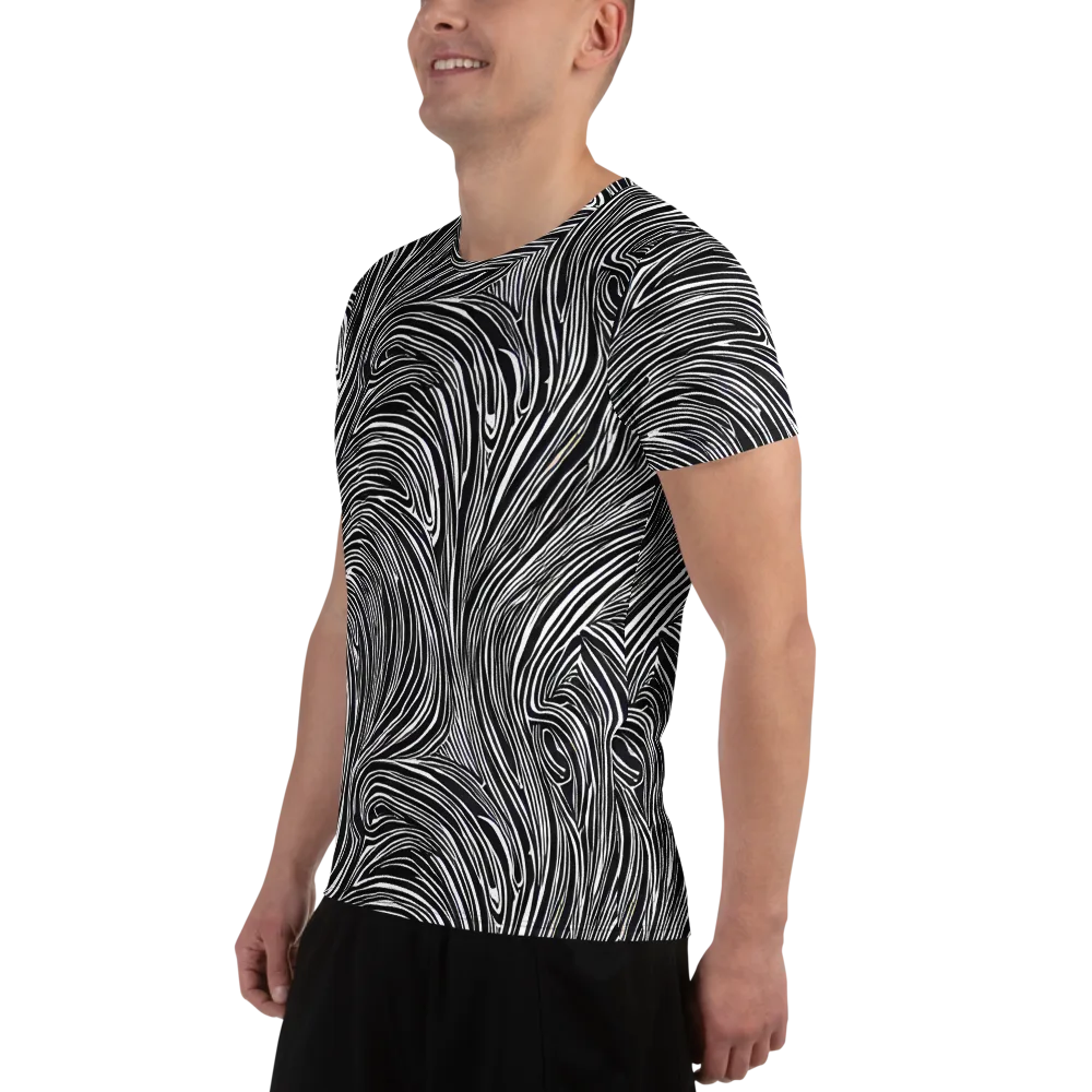 Zebra Vortex on Men's Athletic T-Shirt — Left