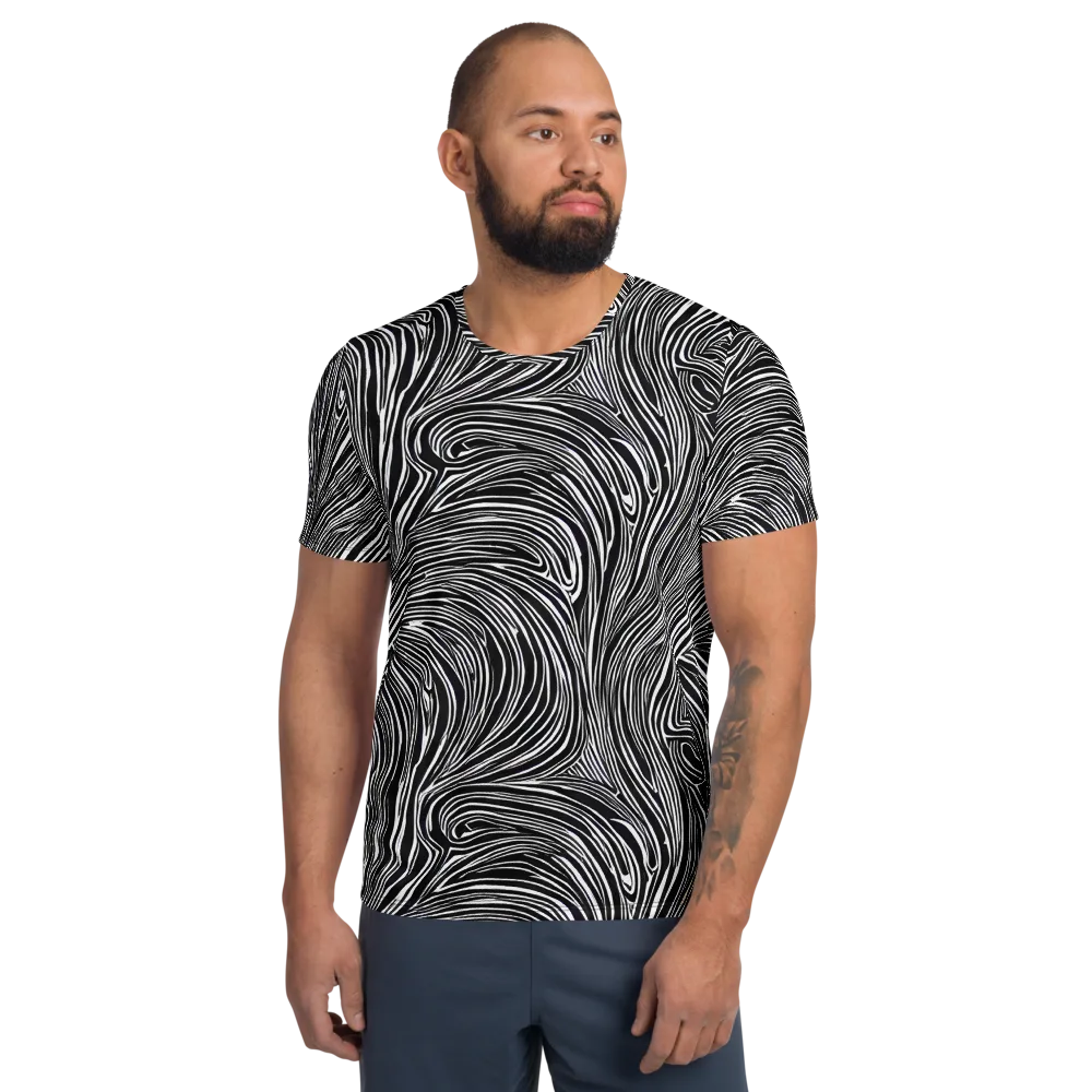 Zebra Vortex on Men's Athletic T-Shirt — Front