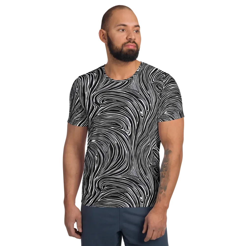 Zebra Vortex on Men's Athletic T-Shirt — Front