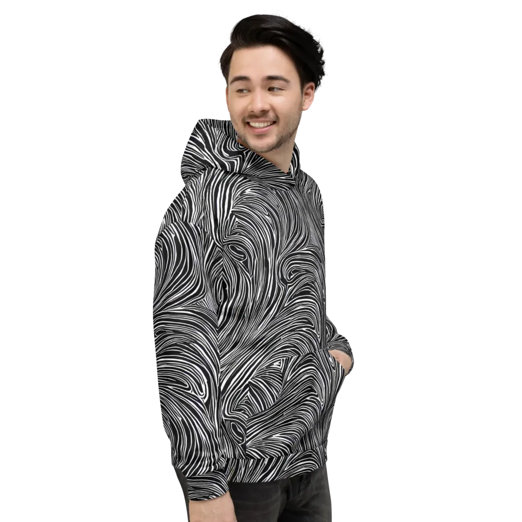 Zebra Vortex on Hoodie — Right