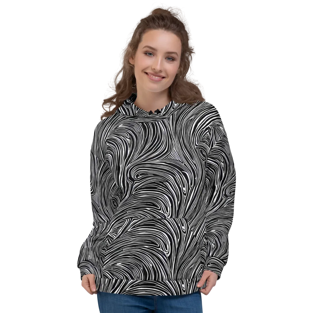 Zebra Vortex on Hoodie — Front