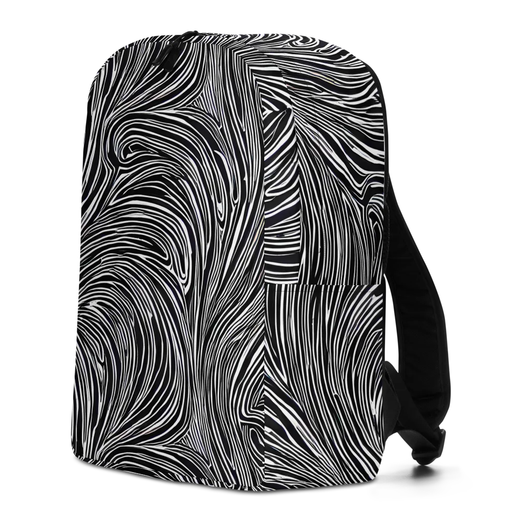 Zebra Vortex on Minimalist Backpack — Left