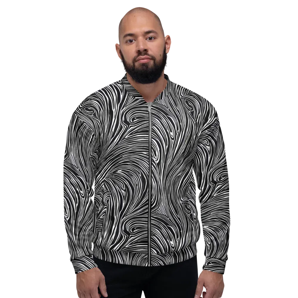 Zebra Vortex on Bomber Jacket — Front