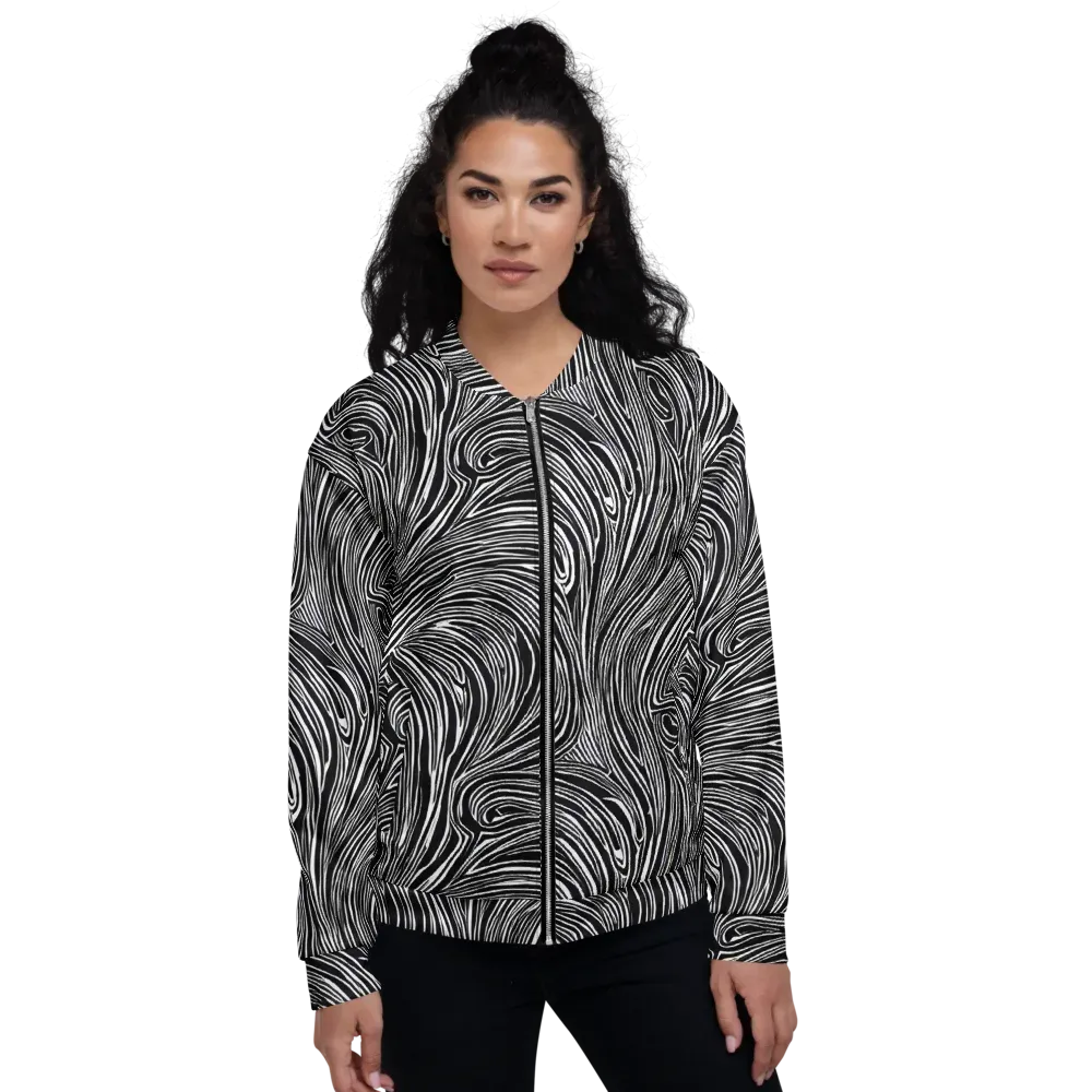 Zebra Vortex on Bomber Jacket — Front