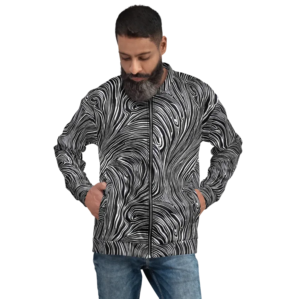 Zebra Vortex on Bomber Jacket — Front