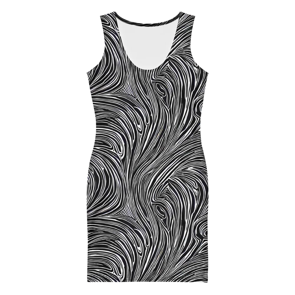 Zebra Vortex on Bodycon Dress — Front